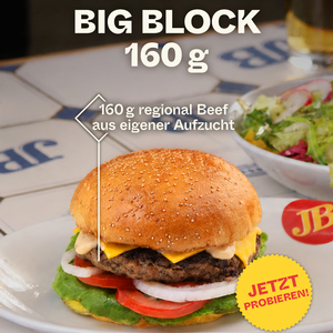 Jetzt neu: der Big Block 160g! 👋🍔
160g Regional Patty - mit Fleisch aus eigener Aufzucht in Mecklenburg-Vorpommern.
...